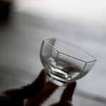 Japanese Style Hexagonal Glass Tea Cup - Image 2