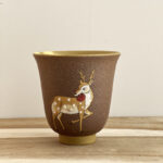 Handpainted Deer Zisha Duan Ni Clay Teacup